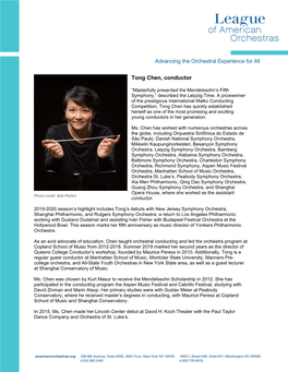 Tong Chen, Conductor