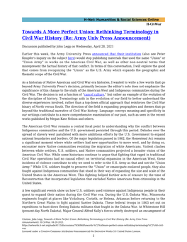 Rethinking Terminology in Civil War History (Re: Army Univ Press Announcement)