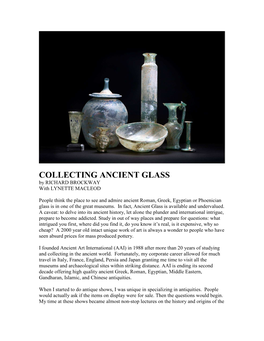 COLLECTING ANCIENT GLASS by RICHARD BROCKWAY with LYNETTE MACLEOD