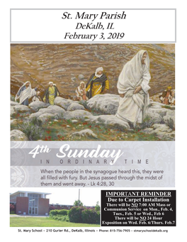 St. Mary Parish Dekalb, IL February 3, 2019