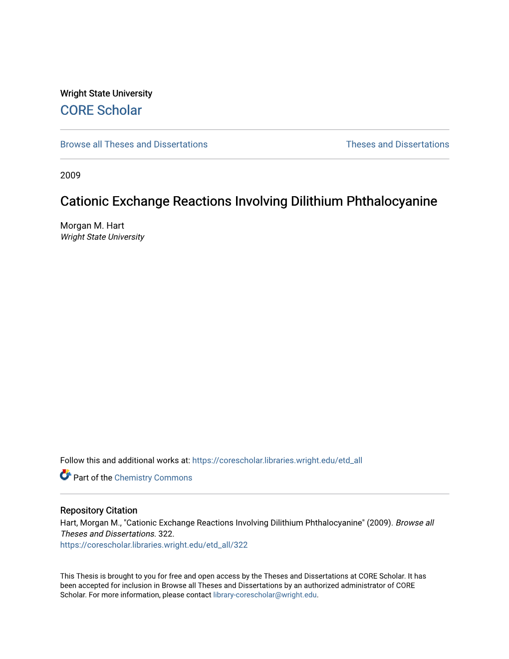 Cationic Exchange Reactions Involving Dilithium Phthalocyanine