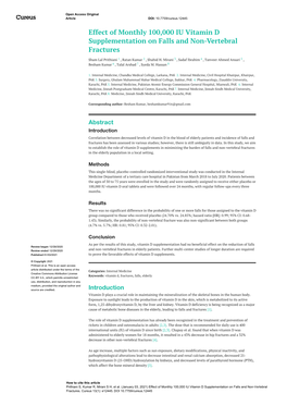 Effect of Monthly 100,000 IU Vitamin D Supplementation on Falls and Non-Vertebral Fractures