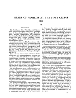 Amilies at the First Census 1790