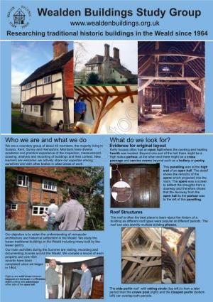 Wealden Buildings Study Group Researching Traditional Historic Buildings in the Weald Since 1964