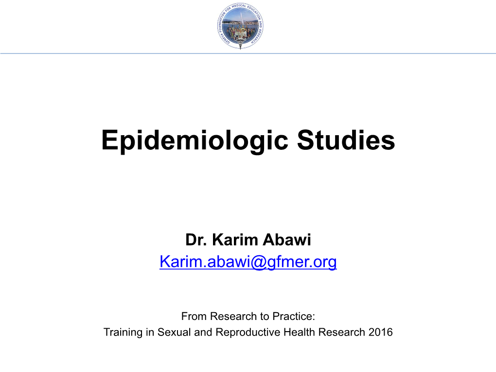 Epidemiologic Studies