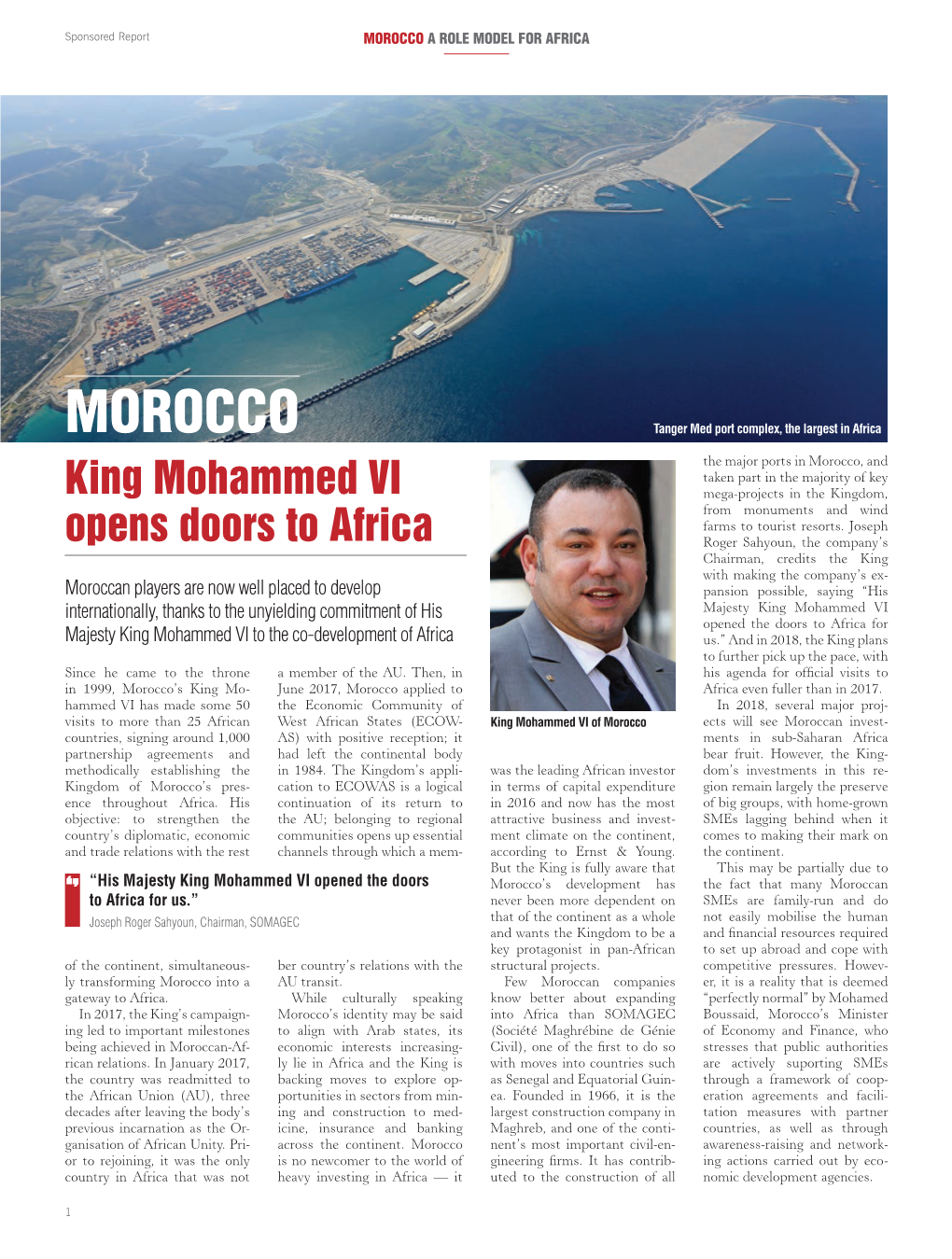MOROCCO: King Mohammed VI Opens Doors to Africa