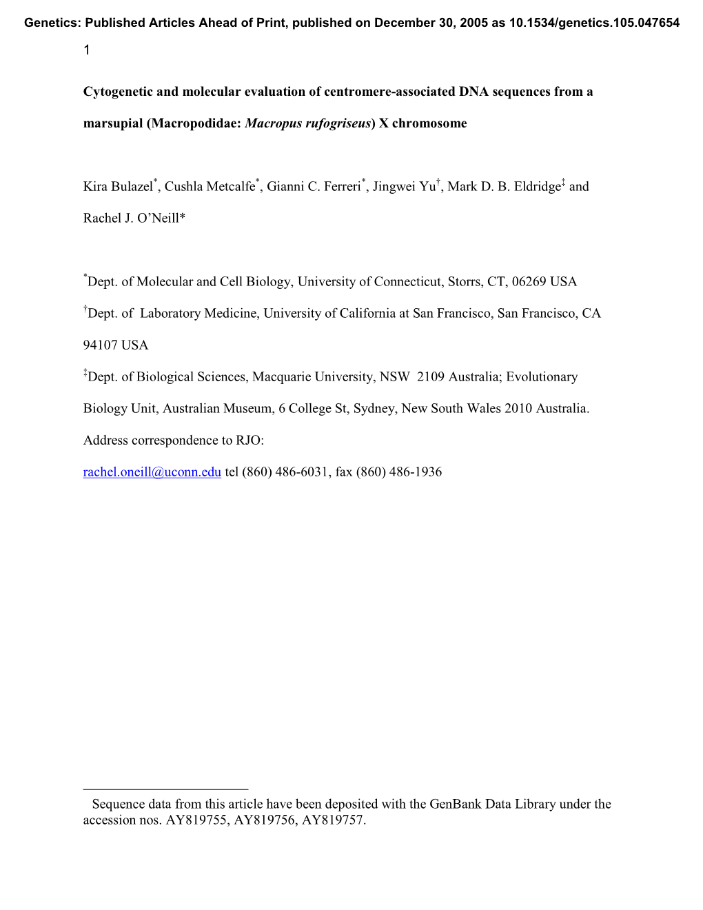 1 Cytogenetic and Molecular Evaluation of Centromere