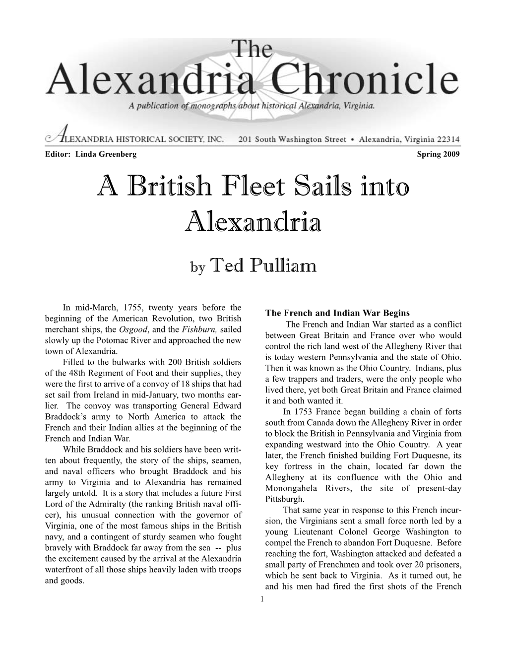 Spring 2009 a British Fleet Sails Into Alexandria