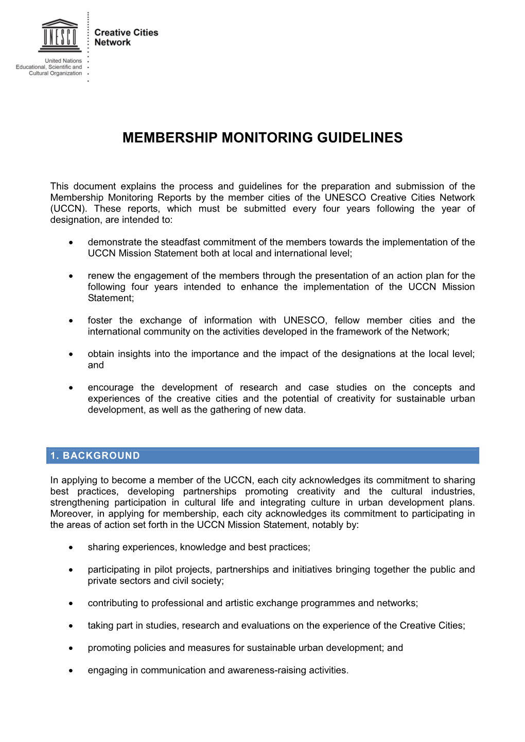 Membership Monitoring Guidelines