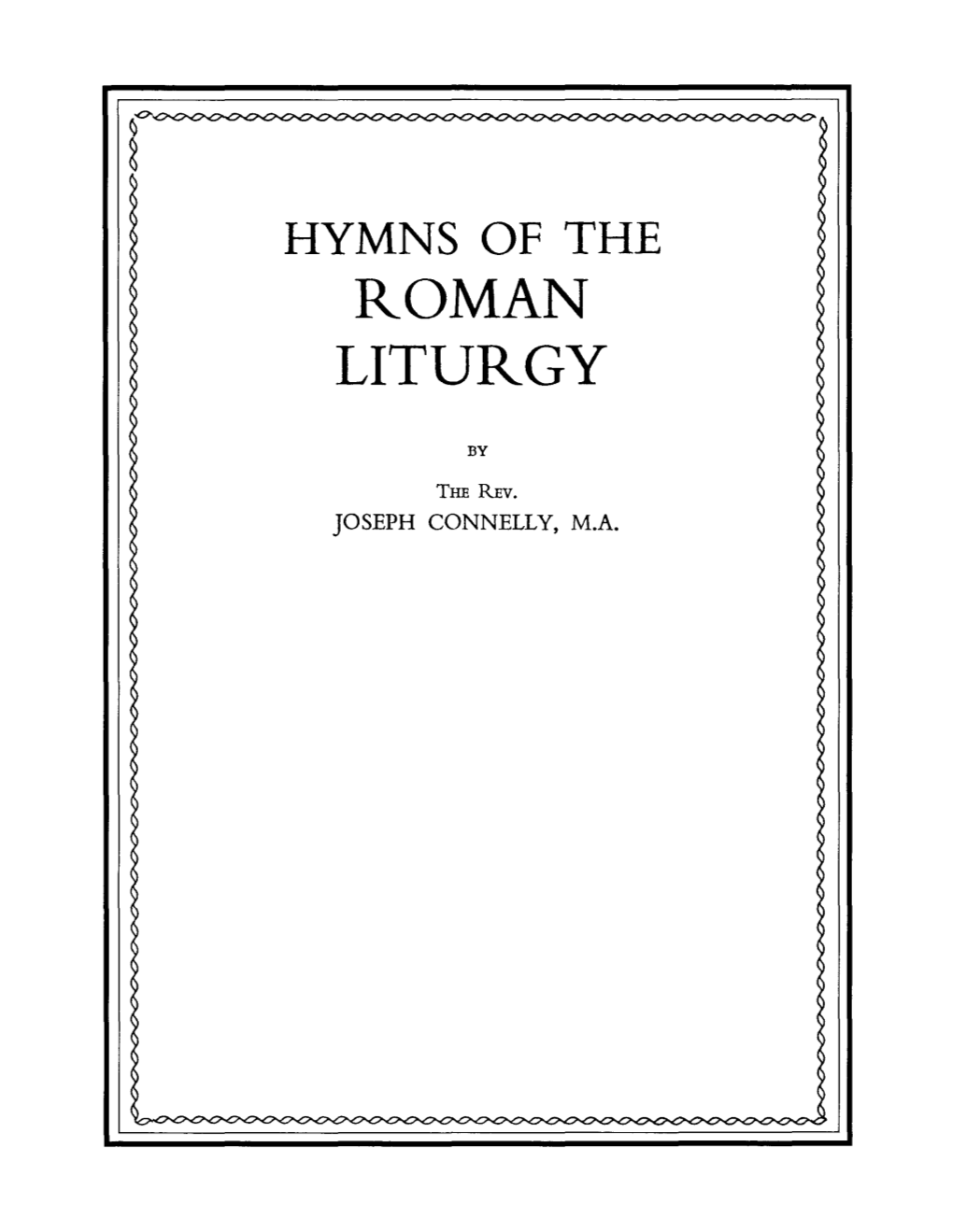 Hymns of the Roman Liturgy