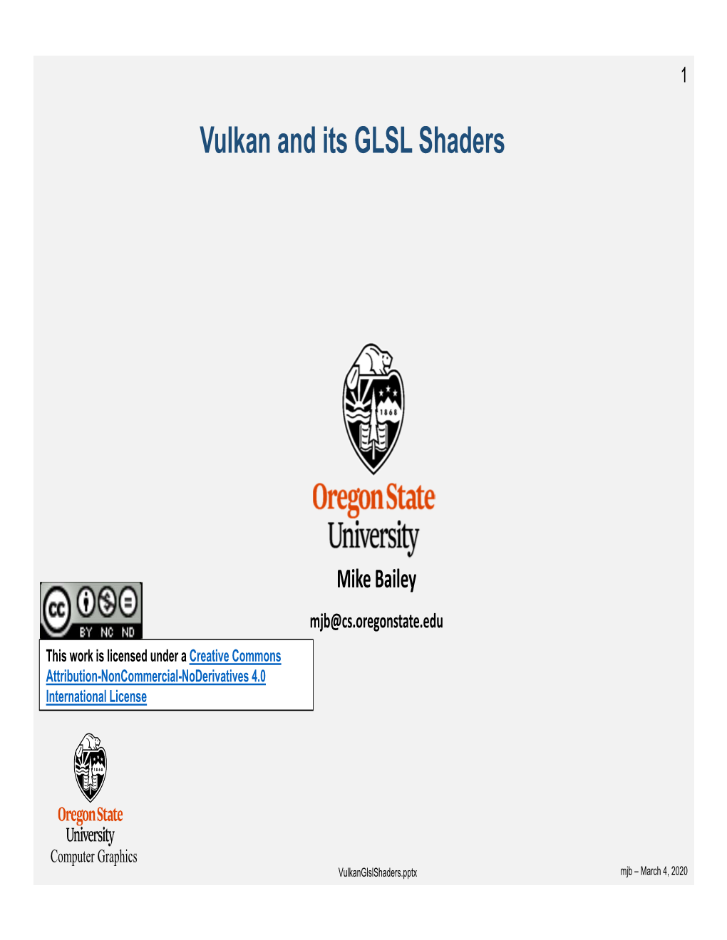 Vulkan and Its GLSL Shaders