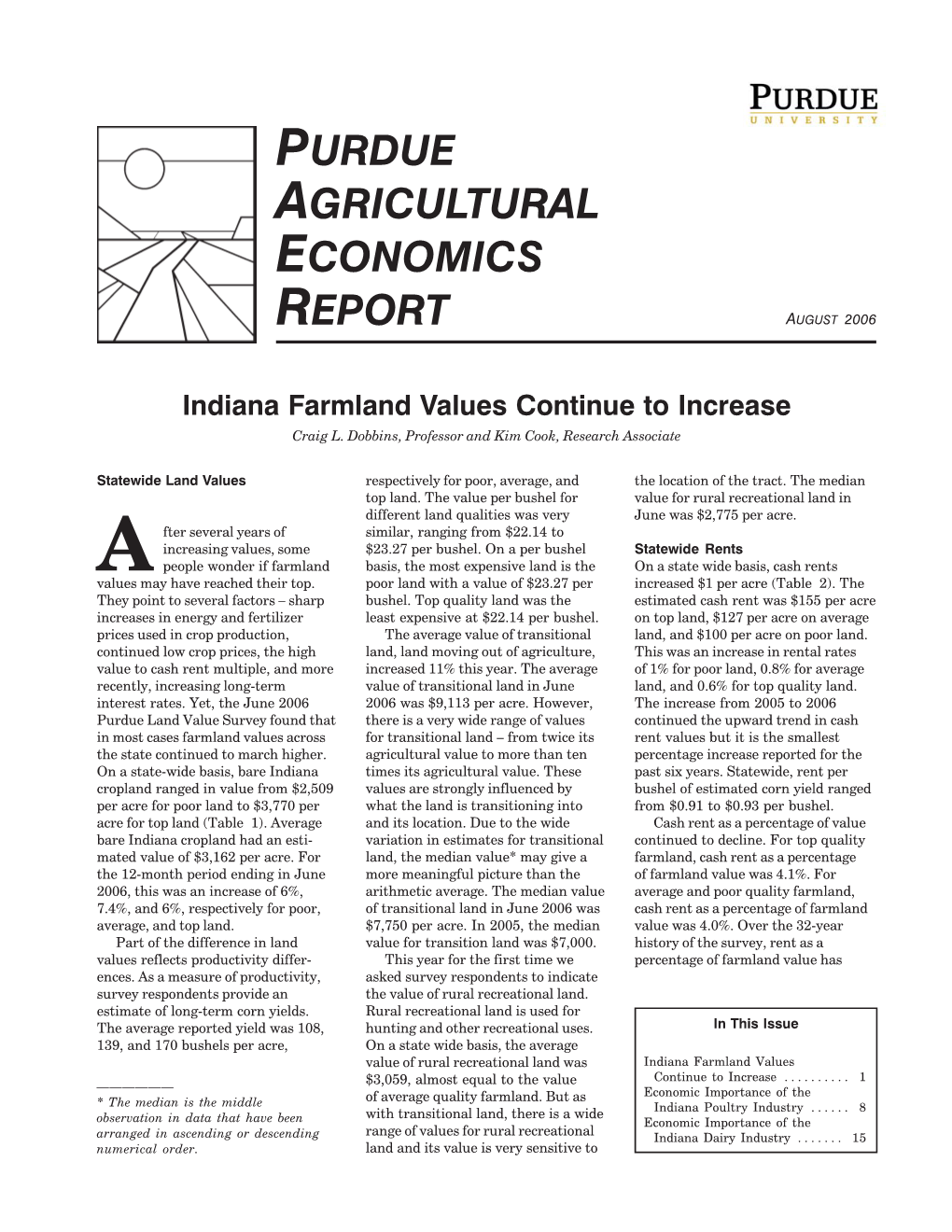 Purdue Agricultural Economics Report