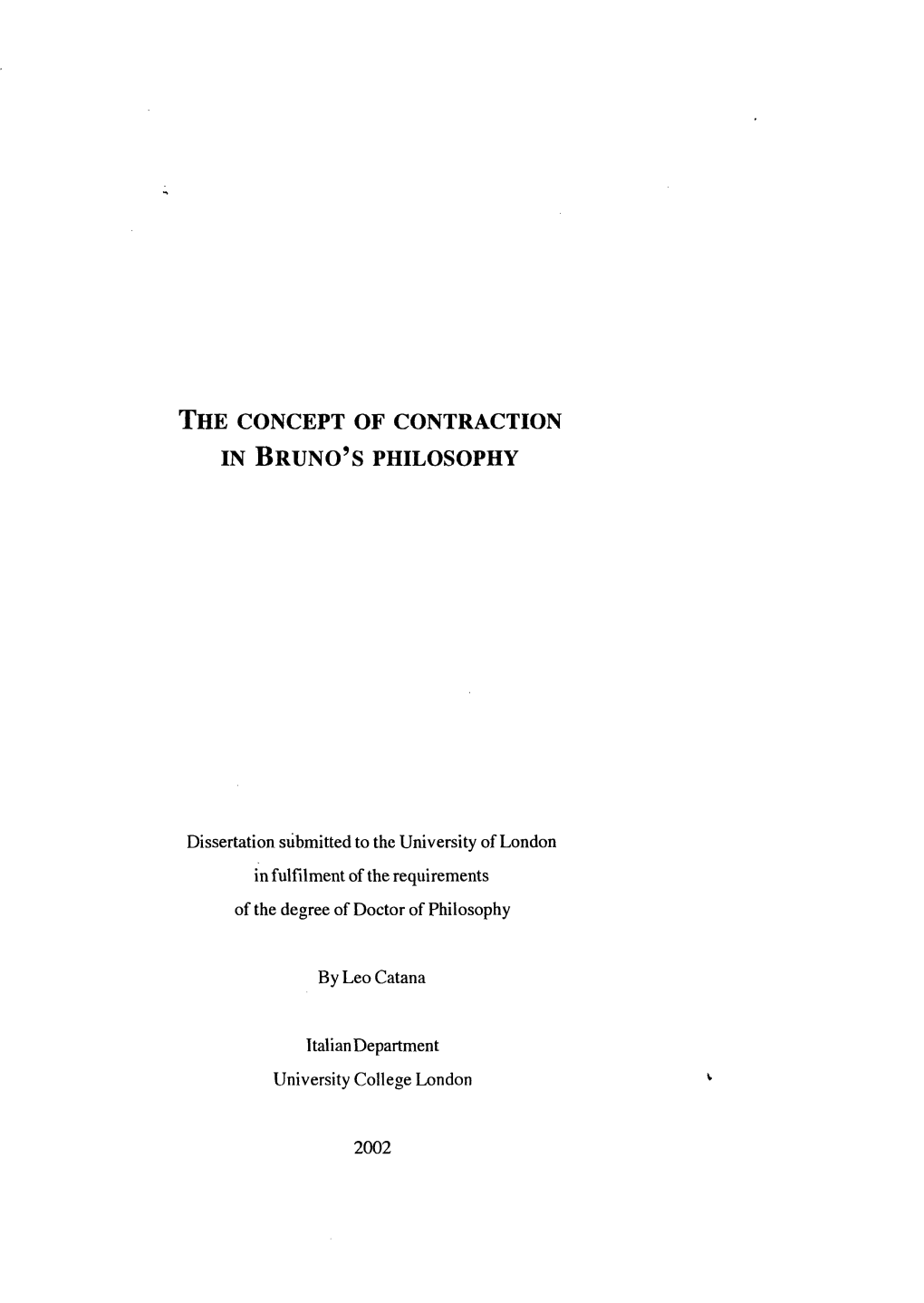 The Concept of Contraction in Bruno's Philosophy