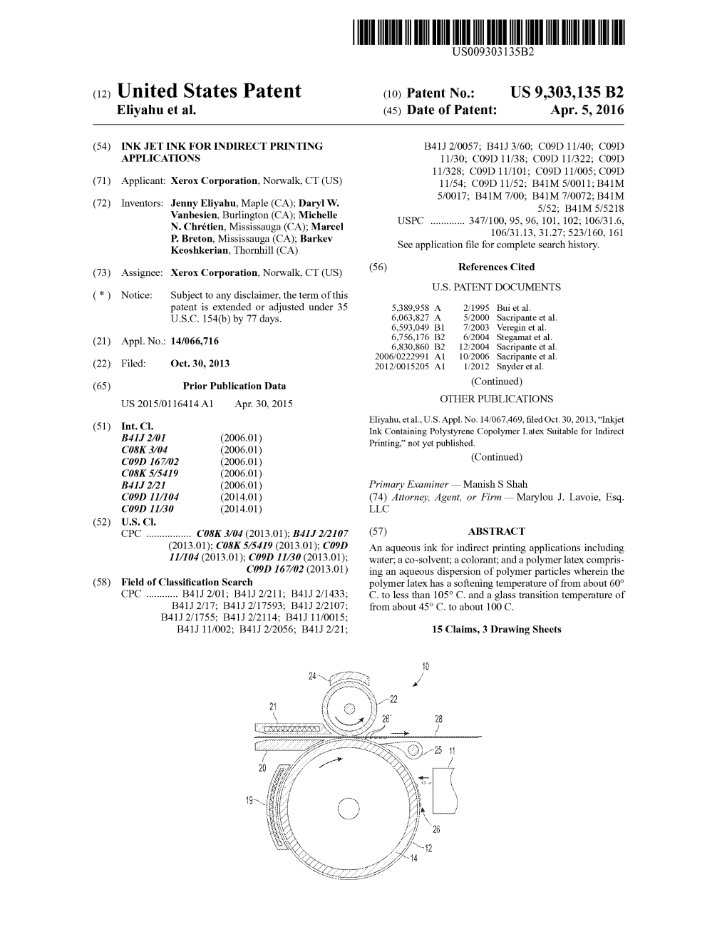 (12) United States Patent (10) Patent No.: US 9,303,135 B2 Eliyahu Et Al