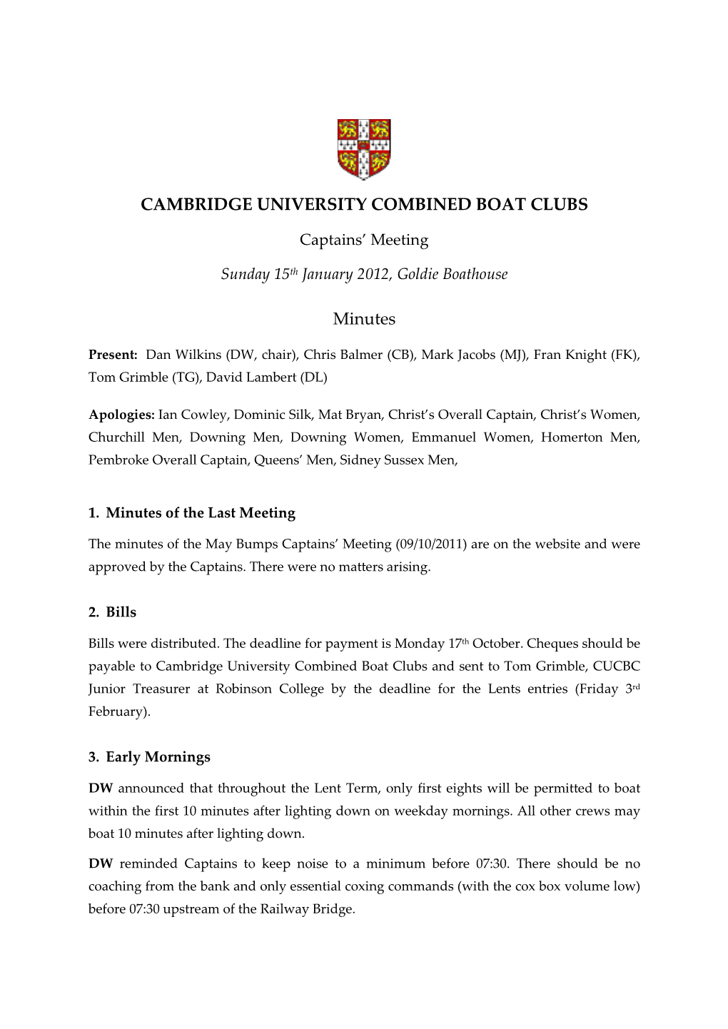 Cambridge University Combined Boat Clubs