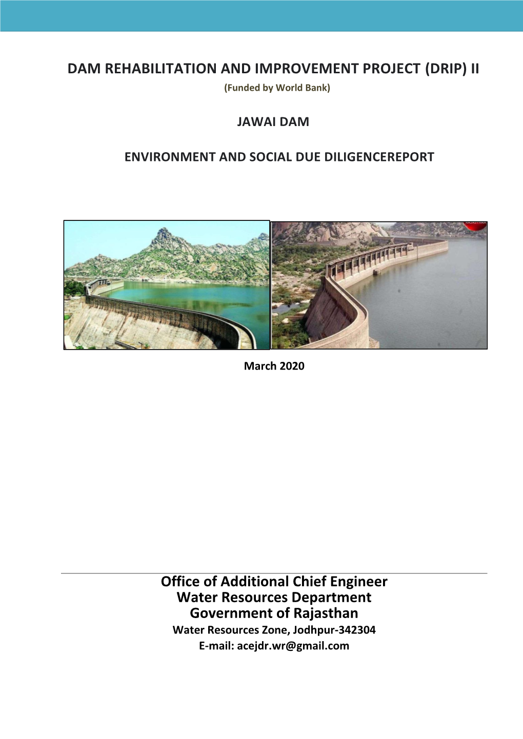 DAM REHABILITATION and IMPROVEMENT PROJECT (DRIP) II (Funded by World Bank)