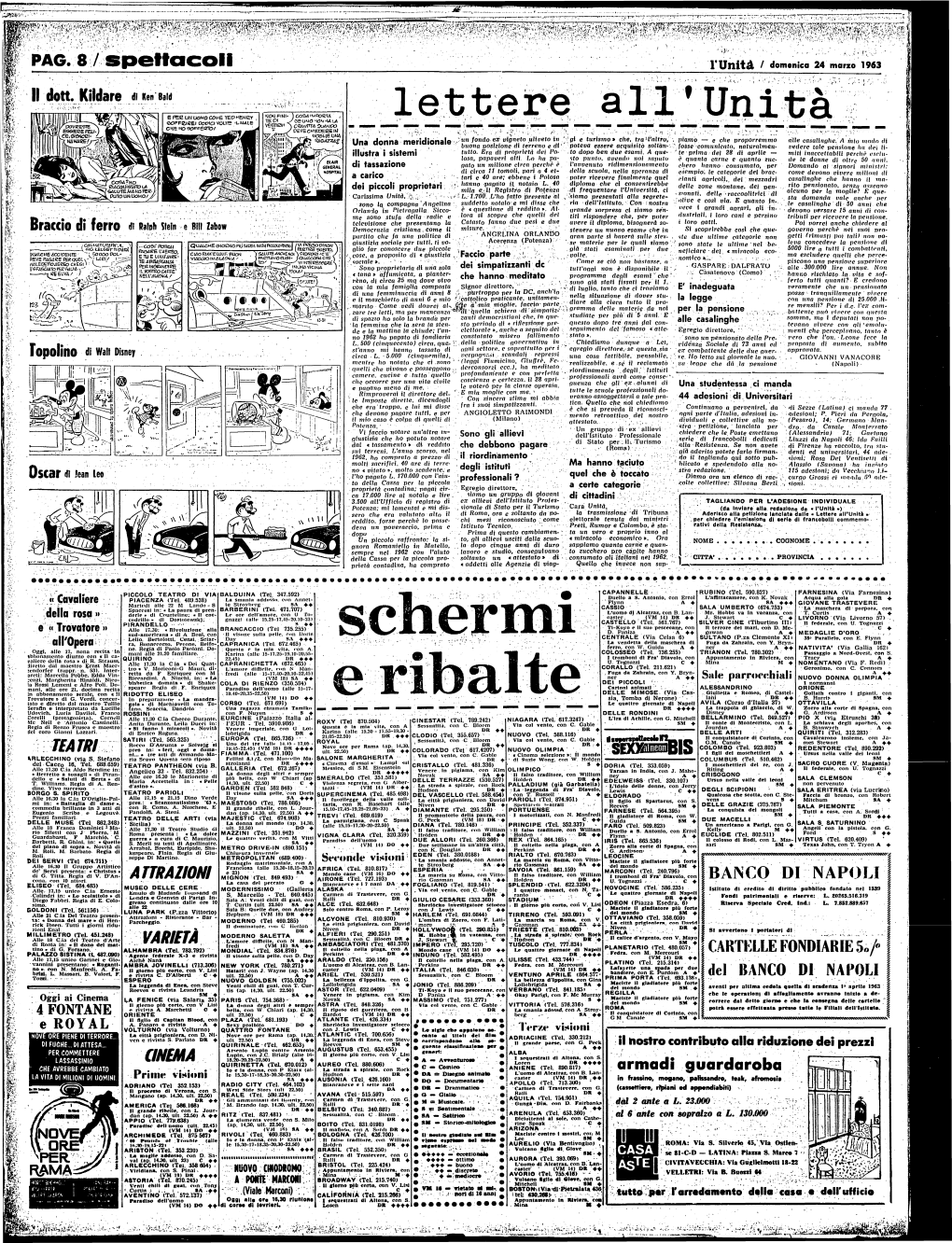 PAG. 8 / Spettacoli Rutlitd / Domenica 24 Marzo 1963