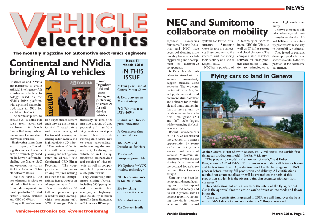 NEC and Sumitomo Collaborate on Mobility