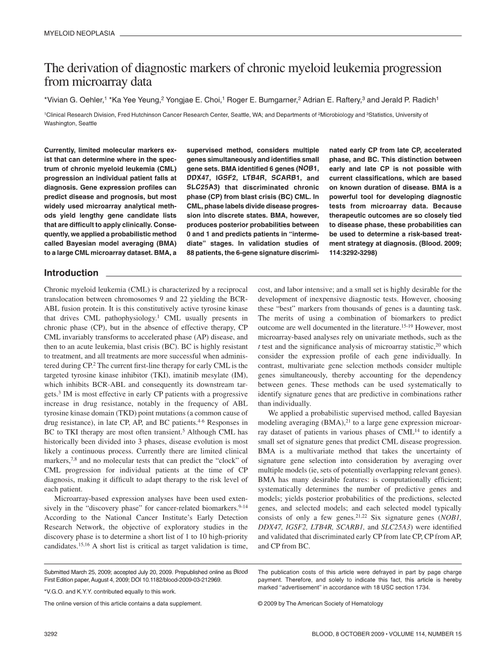 The Derivation of Diagnostic Markers of Chronic Myeloid Leukemia Progression from Microarray Data