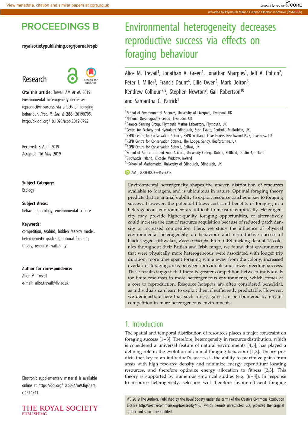 Environmental Heterogeneity Decreases Reproductive Success Via