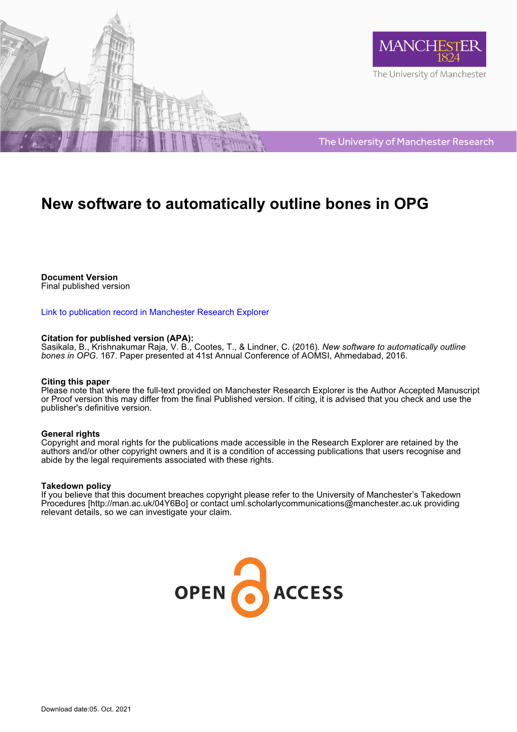 New Software to Automatically Outline Bones in OPG