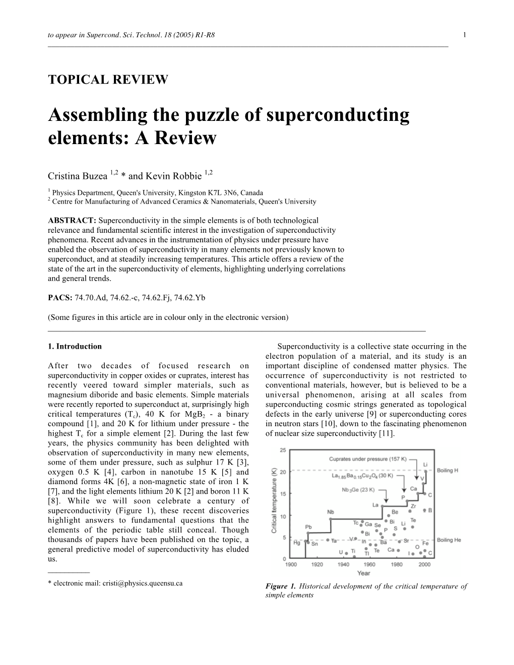 Assembling the Puzzle of Superconducting Elements: a Review