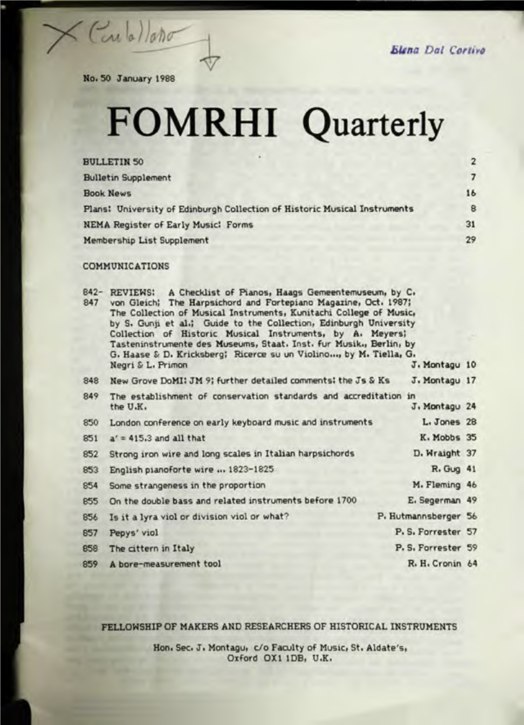 FOMRHI Quarterly