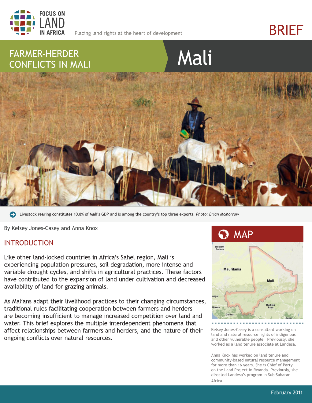 FARMER-HERDER CONFLICTS in MALI Mali