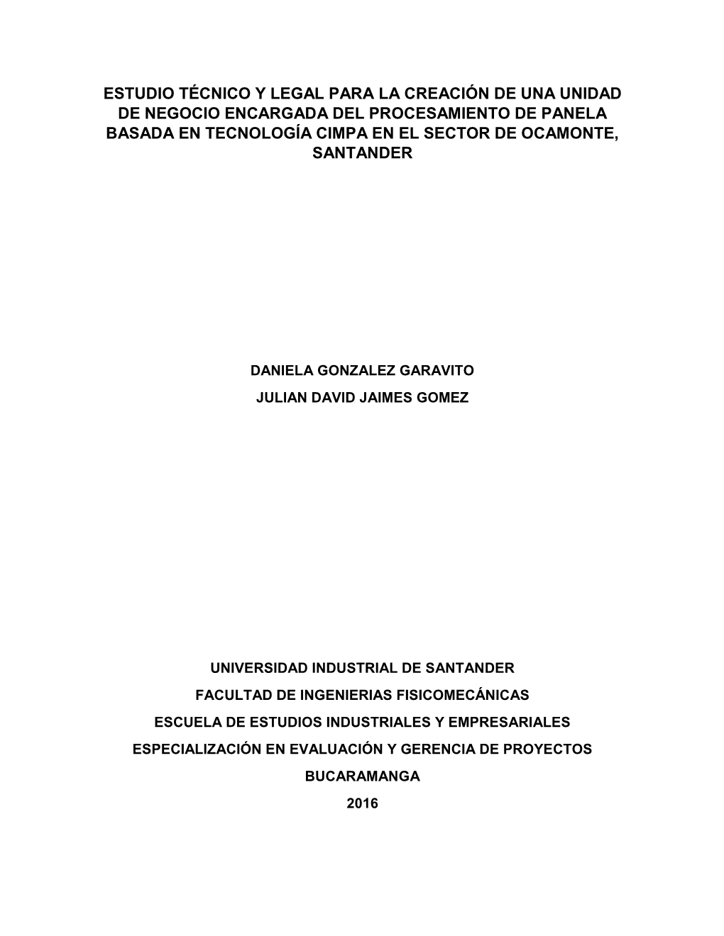 Estudio Técnico Y Legal Para La Creación De Una Unidad