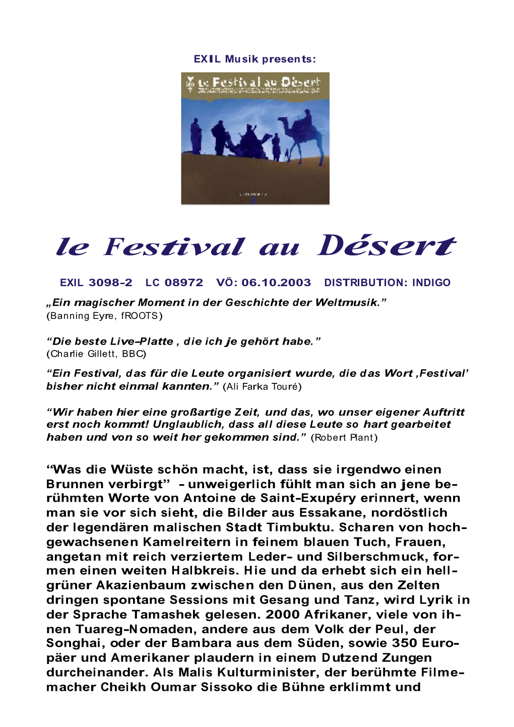 Le Festival Au Désert