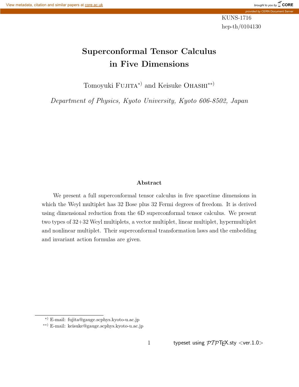 Superconformal Tensor Calculus in Five Dimensions