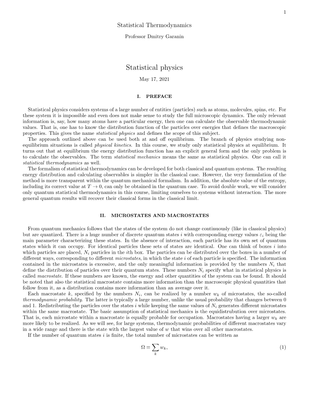 Statistical Physics