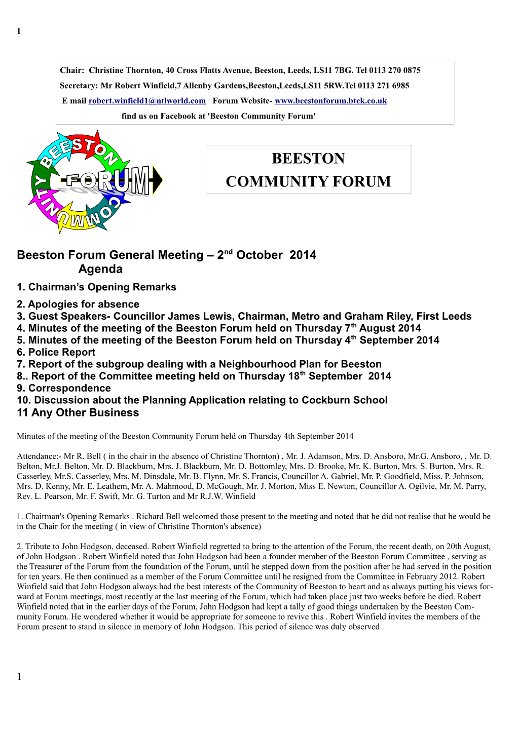 Beeston Community Forum'