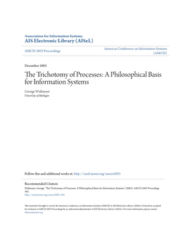 The Trichotomy of Processes: a Philosophical Basis for Information Systems