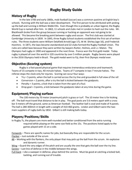 Rugby Study Guide