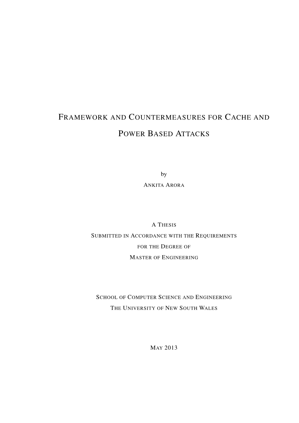 Framework and Countermeasures For