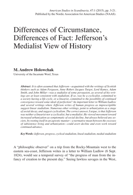 Jefferson's Medialist View of History