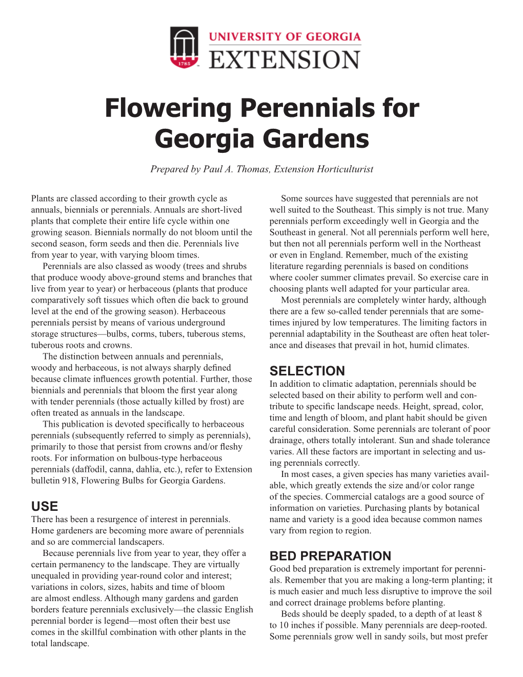 Flowering Perennials for Georgia Gardens