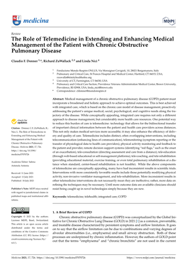 The Role of Telemedicine in Extending and Enhancing Medical Management of the Patient with Chronic Obstructive Pulmonary Disease