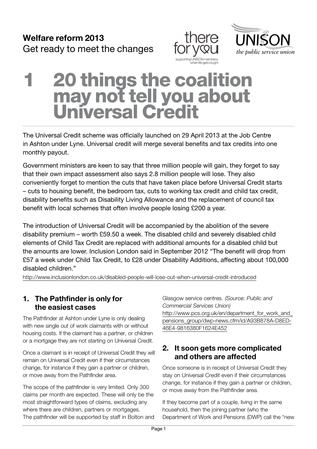 1 20 Things the Coalition May Not Tell You About Universal Credit