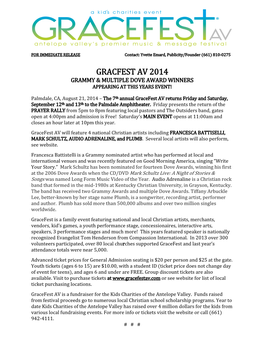 Gracfest Av 2014 Grammy & Multiple Dove Award Winners Appearing at This Years Event!