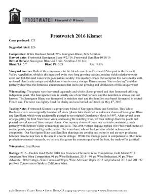 Learn More 2016 Kismet