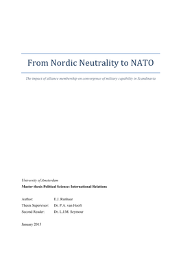 From Nordic Neutrality to NATO