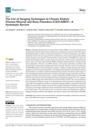 The Use of Imaging Techniques in Chronic Kidney Disease-Mineral and Bone Disorders (CKD-MBD)—A Systematic Review