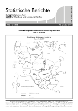 Statistische Berichte Statistisches Amt Für Hamburg Und Schleswig-Holstein
