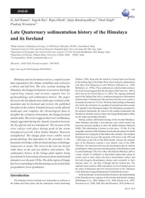 Late Quaternary Sedimentation History of the Himalaya and Its Foreland