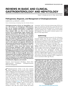 Pathogenesis, Diagnosis, and Management of Cholangiocarcinoma SUMERA RIZVI and GREGORY J