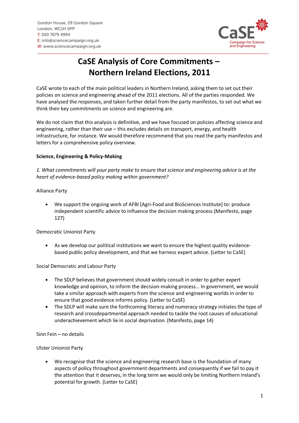 Northern Ireland Elections, 2011
