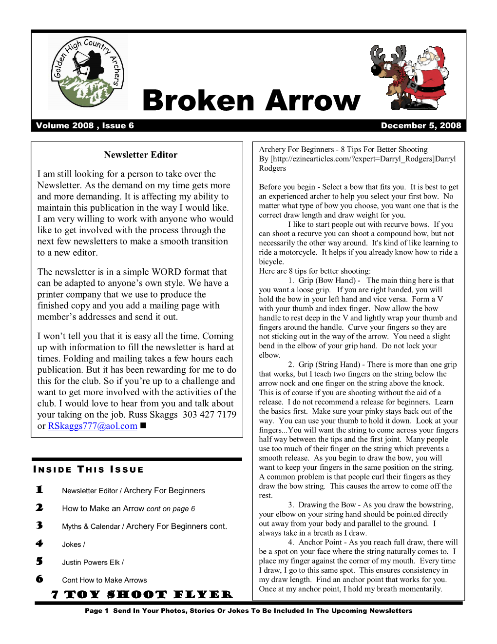 Broken Arrow Volume 2008 , Issue 6 December 5, 2008