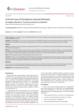 A Clinical Case of Clomiphene-Induced Palinopsia